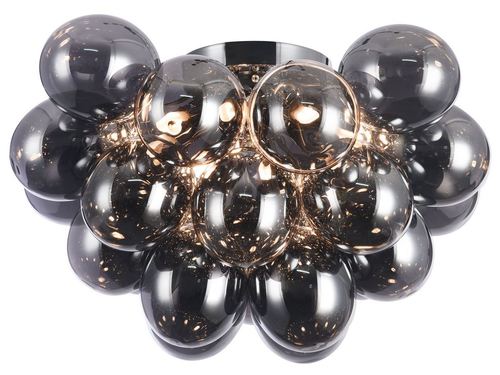 Casa Padrino Wohnzimmer Deckenleuchte Rauchig Grau / Silber  50 x H. 32 cm - Moderne Deckenlampe