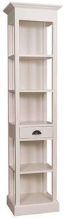 Casa Padrino Landhausstil Regalschrank mit Schublade Creme 50 x 39 x H. 197 cm - Landhausstil M�bel
