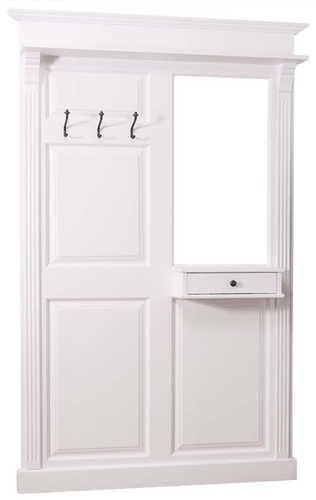 Casa Padrino Landhausstil Garderobe mit Schublade Wei� 131 x 19 x H. 210 cm - Landhausstil M�bel