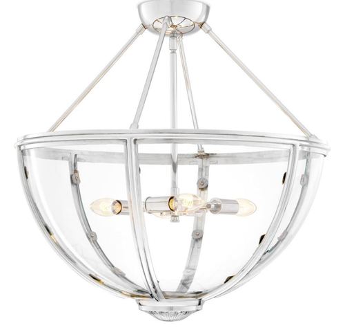 Casa Padrino Luxus Deckenleuchte Silber  60 x H. 55 cm - Hotel & Restaurant Deckenlampe