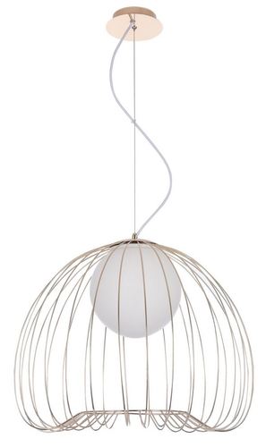 Casa Padrino H�ngeleuchte Gold / Wei�  50 x H. 41 cm - Leuchte aus geschwungenen Metallst�bchen