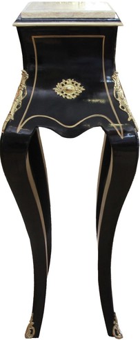 Casa Padrino Barock S�ule Schwarz / Gold Mit Creme Marmorplatte 40 x 40 x H.115  