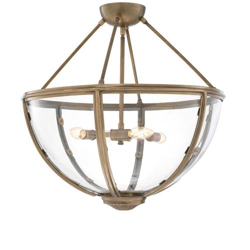 Casa Padrino Luxus Deckenleuchte Antik Messing Gold  60 x H. 55 cm - Hotel & Restaurant Deckenlampe
