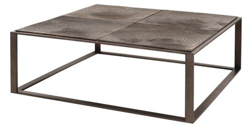 Casa Padrino Luxus Couchtisch / Wohnzimmertisch Rosa-Bronze 100 x 100 x H. 35 cm - Hotel M�bel