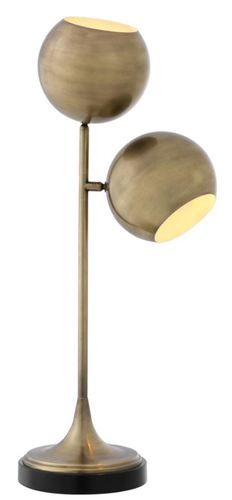 Casa Padrino Tischleuchte Antik Messing / Schwarz  32 x H. 74 cm - Luxus Qualit�t