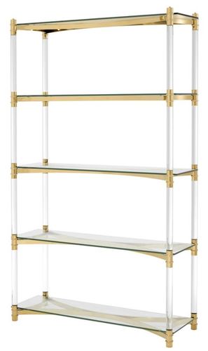 Casa Padrino Wohnzimmerschrank / Regalschrank Gold 117 x 41 x H. 200 cm - Luxus M�bel