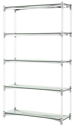 Casa Padrino Wohnzimmerschrank / Regalschrank Silber 117 x 41 x H. 200 cm - Luxus M�bel
