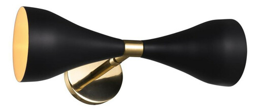 Casa Padrino Luxus Wandleuchte Messing / Schwarz 34,5 x 23 x H. 10,5 cm - Hotel & Restaurant Leuchte