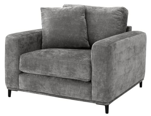 Casa Padrino Luxus Wohnzimmer Sessel Grau / Schwarz 105 x 102 x H. 80 cm - Wohnzimmerm�bel