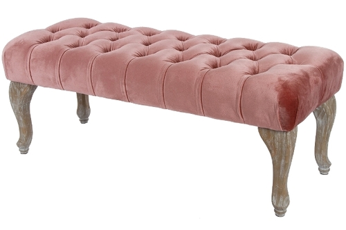 Casa Padrino Barockstil Sitzbank Rosa / Antik Braun 100 x 40 x H. 42 cm - Barockm�bel
