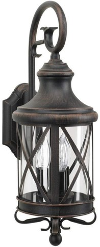 Casa Padrino Barock Au�enwandleuchte Antik Braun 19 x 26 x H. 55 cm - Barock Au�enlaterne 