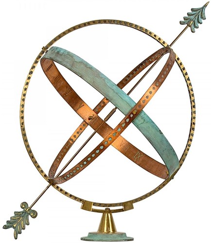 Casa Padrino Jugendstil Sonnenuhr Gold / Kupfer / Mintgr�n  50 x H. 60 cm - Handgefertigte Luxus Gartendeko 