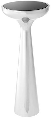 Casa Padrino Luxus Edelstahl Beistelltisch mit Glasplatte Silber / Schwarz  29 x H. 71,5 cm - Hotel M�bel
