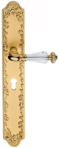 Casa Padrino Luxus Barock T�rgriff Set mit Swarovski Kristallglas Gold 14,3 x H. 40,6 cm - Erstklassische Qualit�t