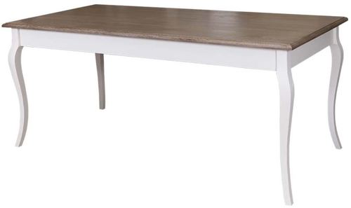 Casa Padrino Landhausstil K�chentisch Wei� / Braun - Verschiedene Gr��en - Esstisch mit geschwungenen Beinen