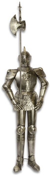 Casa Padrino Ritterr�stung mit Lanze Antik Silber H. 213 cm - Mittelalter Deko Eisen R�stung