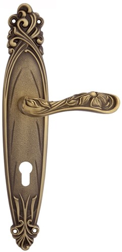 Casa Padrino Barock Trklinken Set Messing Patiniert 14 x H. 33,5 cm - Trgriffe im Barockstil 