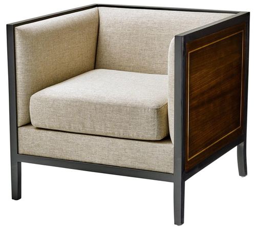 Casa Padrino Luxus Sessel Grau / Schwarz / Braun 70 x 70 x H. 67,5 cm - Hotel M�bel