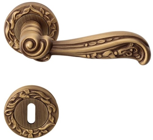 Casa Padrino Barock T�rgriff Set Messing Patiniert 14 x H. 5,3 cm - T�rgriffe im Barockstil