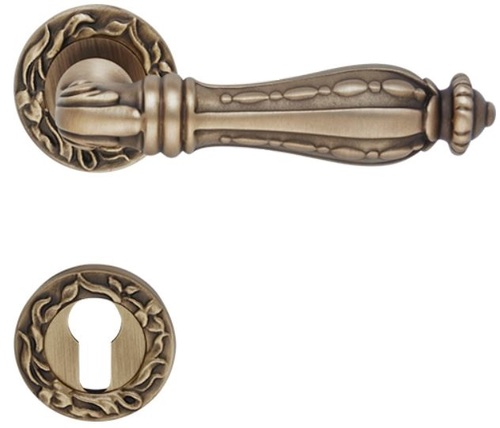 Casa Padrino Barock T�rklinken Set Messing Patiniert 15,1 x H. 5,3 cm - Barockstil M�bel