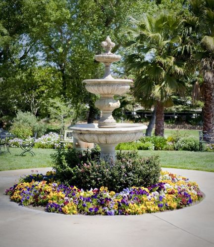 Casa Padrino Barock Kunststein Springbrunnen / Gartenbrunnen  150 x H. 280 cm - Gartendeko Brunnen 