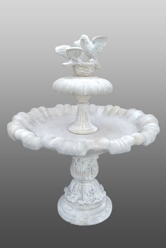 Casa Padrino Jugendstil Springbrunnen mit Tauben  130 x H. 155 cm - Barock & Jugendstil Gartenbrunnen