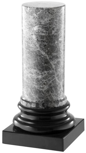 Casa Padrino Luxus Marmors�ule Grau / Schwarz 10 x 10 x H. 20,5 cm - Wohnzimmer Deko Accessoires