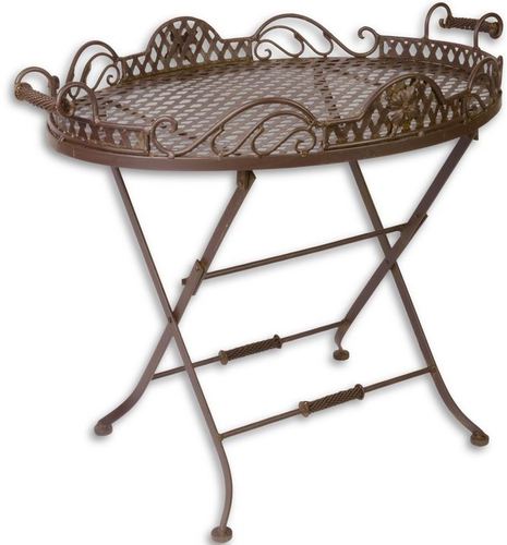 Casa Padrino Jugendstil Garten Tisch Braun Breite 56 cm x H. 66 cm - Art Deco M�bel