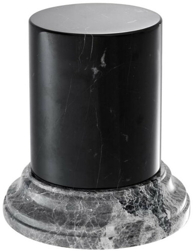 Casa Padrino Luxus Marmors�ule Schwarz / Grau  17,5 x H. 19 cm - Wohnzimmer Deko Accessoires