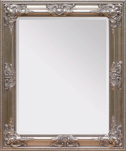 Casa Padrino Barock Wandspiegel Silber H�he 62 cm, Breite 52 cm - Edel & Prunkvoll - Vintagelook - Handgefertigt 