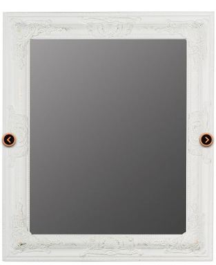 Casa Padrino Barock Wandspiegel Weiss H�he 62 cm, Breite 52 cm - Edel & Prunkvoll - Vintagelook - Handgefertigt 