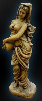 Casa Padrino Jugendstil Wasserspeier Frau mit Krug  26 x H. 80 cm - Barock & Jugendstil Gartendeko