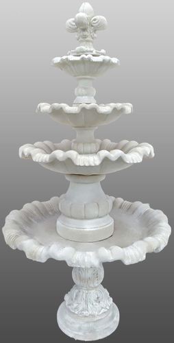 Casa Padrino Barock Gartenbrunnen mit Lilie  130 x H. 232 cm - Prunkvoller Springbrunnen im Barockstil 