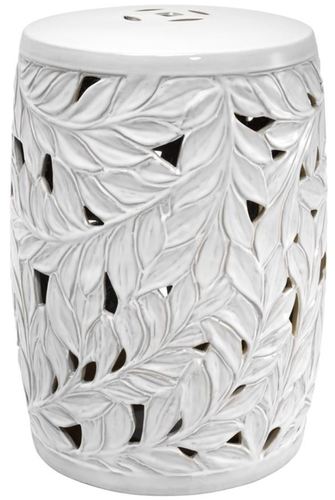 Casa Padrino Keramik Deko Trommel Wei�  34 x H. 48 cm - Luxus Wohnzimmer Dekoration