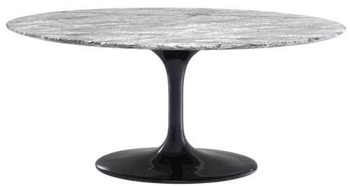 Casa Padrino Luxus Esstisch Grau / Schwarz 170 x 110 x H. 75 cm - Esszimmertisch mit Kunstmarmor Tischplatte 