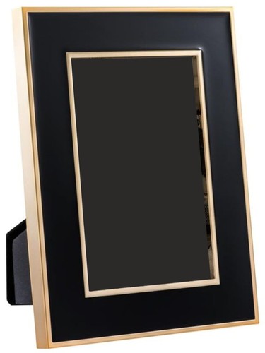 Casa Padrino Tisch-Bilderrahmen 6er Set Schwarz / Gold 15 x H. 21 cm - Luxus Deko Accessoires