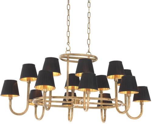 Casa Padrino Luxus Kronleuchter Vintage Messing / Schwarz 120,5 x 90,5 x H. 57 cm - Luxus M�bel