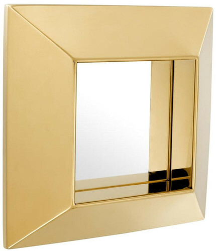 Casa Padrino Luxus Spiegel Gold 31 x 7 x H. 31 cm - Edelstahl Wandspiegel 