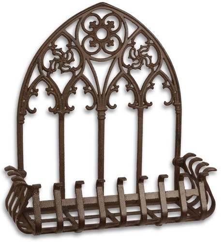 Casa Padrino Jugendstil Blumenkasten Wandhalter Braun 47,4 x 18,5 x H. 49,8 cm - Barock & Jugendstil Garten Accessoires 