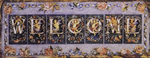 Casa Padrino Deko Zinn Schild / Blechschild Welcome Mehrfarbig 50 x H. 20 cm - Vintage Retro Metallschild