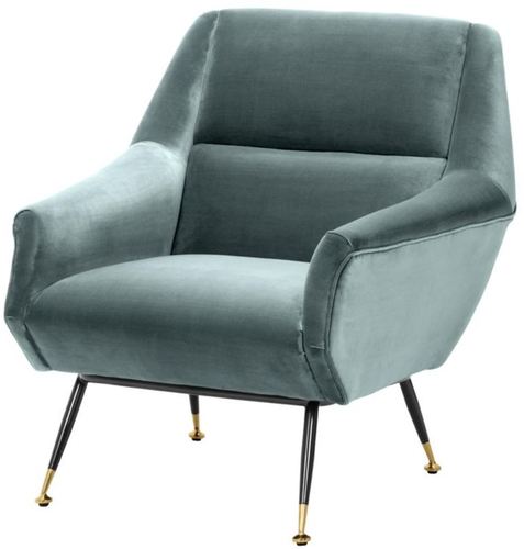 Casa Padrino Luxus Salon Sessel Dunkelt�rkis / Schwarz / Messing 75 x 75 x H. 78 cm - Hotel M�bel