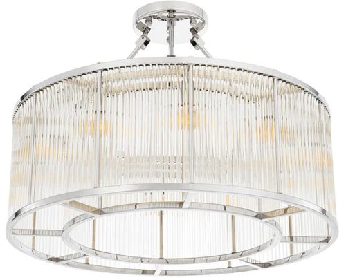 Casa Padrino Deckenleuchte Silber  80 x H. 61 cm - Luxus Wohnzimmer Deckenlampe