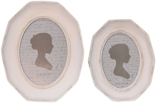 Casa Padrino Barock Bilderrahmen 2er Set Antik Wei� - Barockstil Deko Accessoires