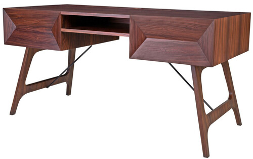 Casa Padrino Luxus Rosenholz Schreibtisch mit 2 Schubladen Braun 150 x 70 x H. 76 cm - Luxus B�rom�bel