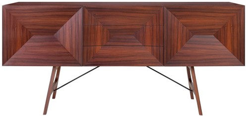 Casa Padrino Luxus Rosenholz Sideboard mit 2 T�ren und 3 Schubladen Braun 200 x 50 x H. 90 cm - Luxus Qualit�t