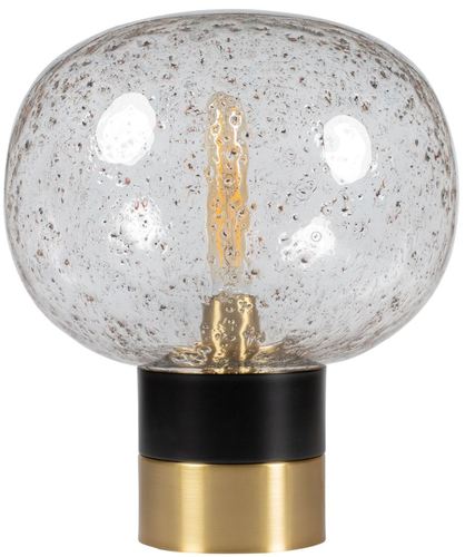 Casa Padrino Luxus Tischleuchte Schwarz / Messingfarben  34 x H. 38 cm - Designer Tischlampe