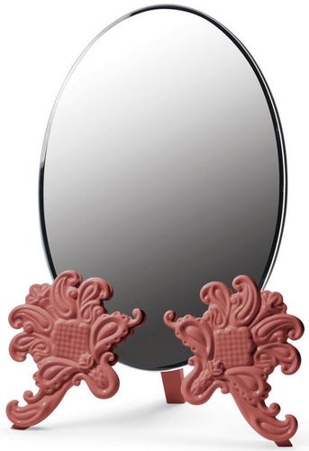 Casa Padrino Luxus Schminkspiegel 29 x H. 41 cm - Verschiedene Farben - Hangefertigter Schminktisch Spiegel aus feinstem Spanischen Porzellan 