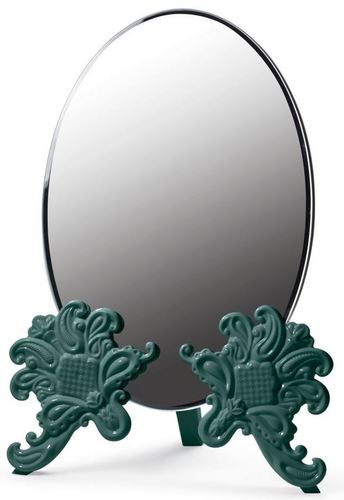 Casa Padrino Luxus Schminkspiegel 29 x H. 41 cm - Verschiedene Farben - Hangefertigter Schminktisch Spiegel aus feinstem Spanischen Porzellan 