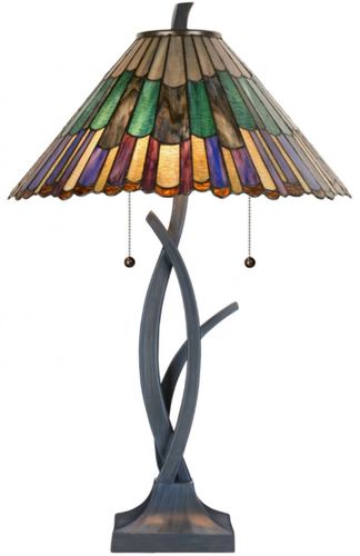 Casa Padrino Luxus Tiffany Tischleuchte / Hockerleuchte Mehrfarbig  50 x H. 80 cm - Luxus Lampe aus zahlreichen Glas Mosaik St�cken
