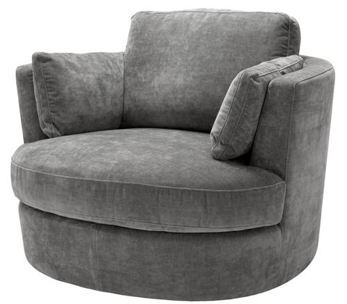 Casa Padrino Luxus Sessel / Drehsessel Grau 110 x 100 x H. 70 cm - Wohnzimmerm�bel